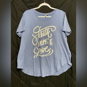 Casual Blue Graphic Tee